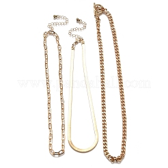 3 Stück Halsketten-Set aus Messing und Eisen in 3 Stilen&nbsp;NJEW-V003-08G