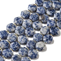 Natürliche blaue Fleck Jaspis Perlen Stränge&nbsp;G-H344-B02-01
