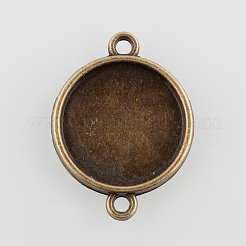 Supports de connexion plats en alliage de cabochon rond&nbsp;X-PALLOY-N0087-03AB-NF