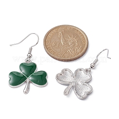 3 Paar 3-Stil-Ohrhänger aus legiertem Emaille zum St. Patrick's Day mit Messingstiften für Damen&nbsp;EJEW-JE05347