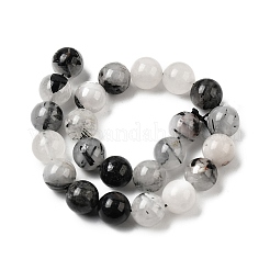 Natur schwarz Rutilquarz Perlen Stränge&nbsp;G-D295-8mm