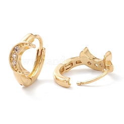 Orecchini a cerchio huggie in zirconi cubici trasparenti micro pavè&nbsp;EJEW-H109-07G