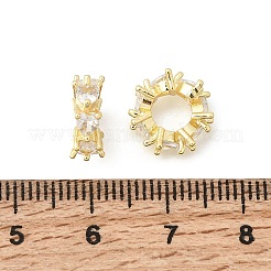 Cuore in ottone con micro pavé di zirconi cubici trasparenti&nbsp;KK-Z156-10G