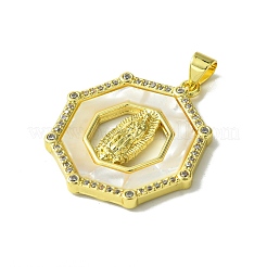 Colgantes de circonita cúbica micro pavé de latón chapado en oro real de 18 quilates&nbsp;KK-H472-14G-14