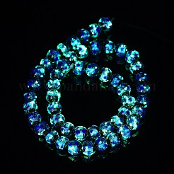 Perles rondes en verre argenté faites à la main&nbsp;FOIL-I006-8mm-02