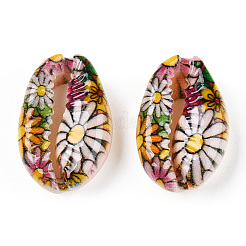Perle di conchiglia stampate di ciprea&nbsp;SSHEL-ZX006-08A