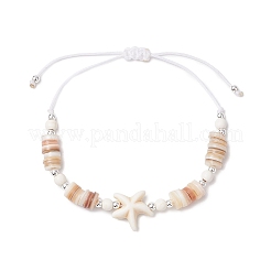 2 pz regolabile braccialetti di perline intrecciate in turchese sintetico tinto per le donne&nbsp;BJEW-JB11805
