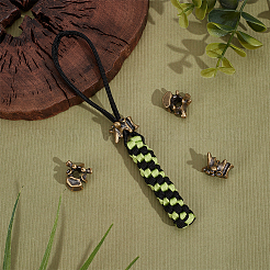 4 Stück Outdoor-EDC-Werkzeug Messing Fallschirmseil europäische Perlen&nbsp;FIND-FG0003-74AG