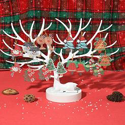 4 paire de boucles d'oreilles pendantes en laiton de Noël pour femmes&nbsp;EJEW-FS00055