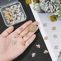 48 stücke 2 farben rack-plattierung umweltfreundliche legierung kristall strass schmetterling charme&nbsp;FIND-HY0003-77
