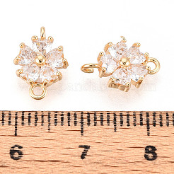 Ciondoli connettore in ottone con pavé di zirconi cubici trasparenti&nbsp;KK-N267-02D-G