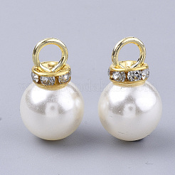 Pendentifs en plastique imitation perle ABS haute brillance&nbsp;X-RB-T011-01C-G