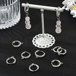 Accessoires de boucles d'oreilles créoles en laiton Shegrace avec micro-pavé de zirconiums cubiques transparents&nbsp;XGR0155P-95P
