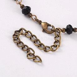 Bronze antique anklets de perles de verre de fer&nbsp;AJEW-AN00140