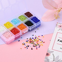 8000 Stück 10 Farben 12/0 Glas Saatperlen&nbsp;SEED-YW0001-33A
