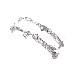 Büroklammer- und Figarokettenarmbänder aus 304er Edelstahl für Damen&nbsp;BJEW-JB12445-04