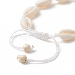 Armband aus geflochtenen Perlen aus Naturmuschel und synthetischem Türkis für Damen&nbsp;BJEW-JB09245-02