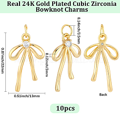 10pcs latón micro pavé colgantes de circonita cúbica&nbsp;KK-BBC0028-04
