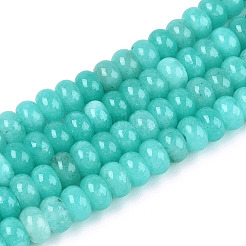 Gefärbt natürlichen weißen Jade Perlen Stränge&nbsp;X-G-T139-59A-10