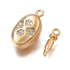 Chiusure a scatola con micro pavé di zirconi chiari in ottone&nbsp;CU-CBA4292-15G