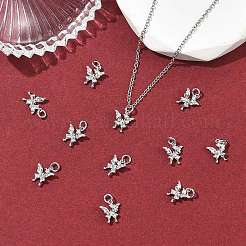 Breloques en laiton Shegrace avec micro-pavé de zircone cubique transparente&nbsp;XGRQ4N912-724P