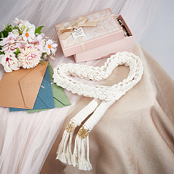 Ramilletes de muñeca de cordón de algodón macramé para boda&nbsp;DIY-OC00004