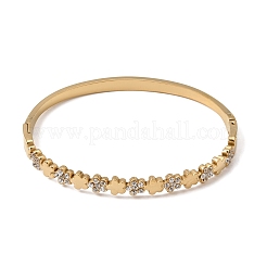 Bracelets manchettes articulées en acier inoxydable 304 avec strass et fleurs en cristal pour femmes&nbsp;SA-CBA61B8-12G