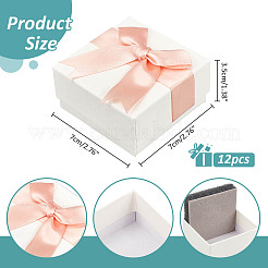 Quadratische Aufbewahrungsboxen für Schmucksets aus Papppapier&nbsp;LS-CON-WH0086-097C