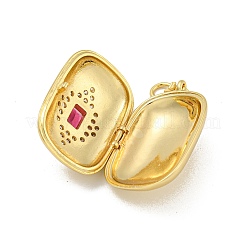 Pendentifs médaillon en laiton et zircone cubique&nbsp;KK-N254-93E-G