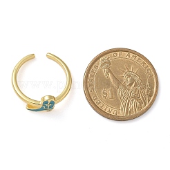 Anneaux de manchette ouverts en laiton plaqué micro pavé de zircone cubique pour femmes&nbsp;KK-K392-59G-01