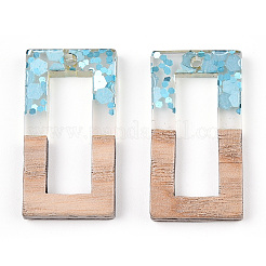 Pendentifs en résine transparente et bois blanc&nbsp;RESI-TAC0021-77