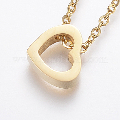 Halsketten mit Anhänger aus 304 Edelstahl&nbsp;NJEW-F213-04G