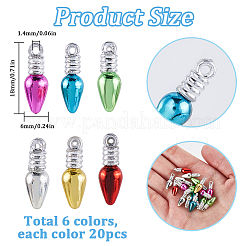 120pcs 6 Farben Plastikanhänger plastic&nbsp;FIND-SC0010-90B