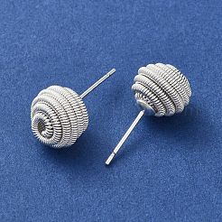 Orecchini a bottone in ottone con placcatura a cremagliera per donna&nbsp;EJEW-D112-02S
