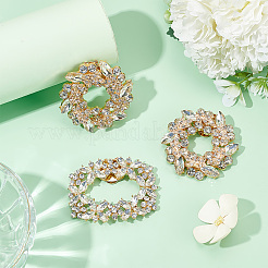 4 Stück 2 Stile Rechteck & Blume Messing Strass Schuhdekorationen&nbsp;AJEW-GA0006-93
