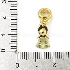 Gestellplattiertes Messing & Zirkonia & ABS-Kunststoffperlen europäische Anhänger&nbsp;KK-Z067-61D-G