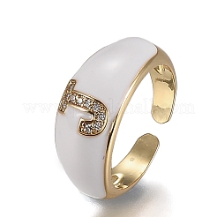Anneaux de manchette en laiton micro pave zircone cubique&nbsp;RJEW-H538-03G-J