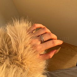 925 Sterling Silber Micro Pave Kubisch Zirkonia Fingerringe für Damen&nbsp;RJEW-F180-05P