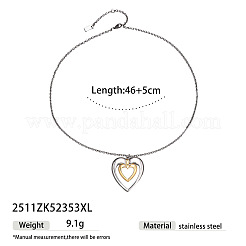 Collane con pendente bicolore in acciaio inossidabile 04 per donna&nbsp;WGB6C44-01