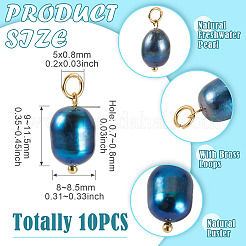 10pcs pendentifs de perles d'eau douce de culture naturelles&nbsp;HJEW-TAC0181