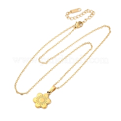 Collane con ciondolo a forma di fiore in acciaio inossidabile 304&nbsp;NJEW-H059-30D-G