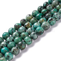 Natürliche afrikanische türkis (jasper) perlen stränge&nbsp;G-E444-47-8mm