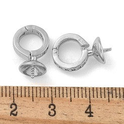 Laiton micro pavé zircon cubique tasse perle cheville bails broches pendentifs&nbsp;ZIRC-F141-10P