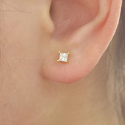 Elegante quadratische Ohrstecker mit klarem Zirkonia S925&nbsp;XG6248