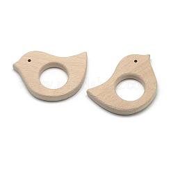 Gros pendentifs en bois de hêtre non teint&nbsp;WOOD-R263-06-LF