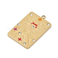 Colgantes de rhinestone de acero inoxidable 304&nbsp;STAS-D306-01G-C