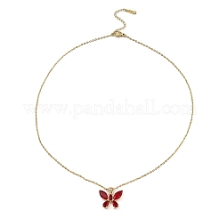 Colliers à pendentif en verre papillon&nbsp;NJEW-E105-03KCG