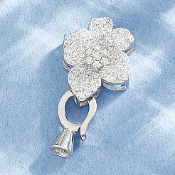 1 Stück 925 Sterling Silber Micro Pave klare Zirkonia Faltverschlüsse&nbsp;STER-BBC0008-45