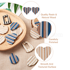 16 Uds. 8 colgantes de resina y madera de estilo&nbsp;RESI-BT0001-20