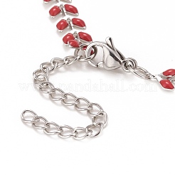 Collana con catena a maglie di grano smaltato&nbsp;NJEW-P220-02P-04